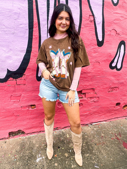 Boots N Bows Mineral Wash Tee