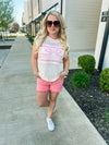 Pink Risen Frayed Shorts