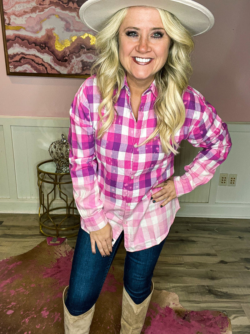 Pink Santa Plaid