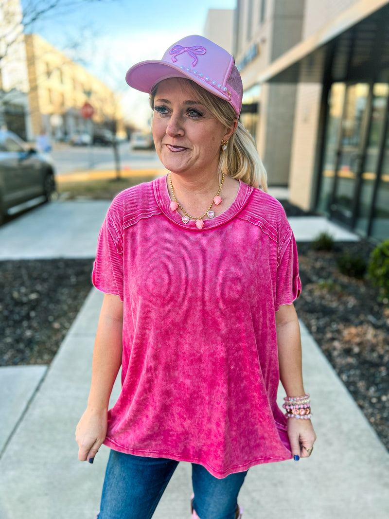 Washed Short Sleeve Top