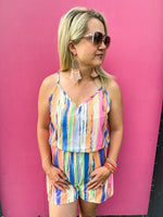 Multicolored Striped Romper