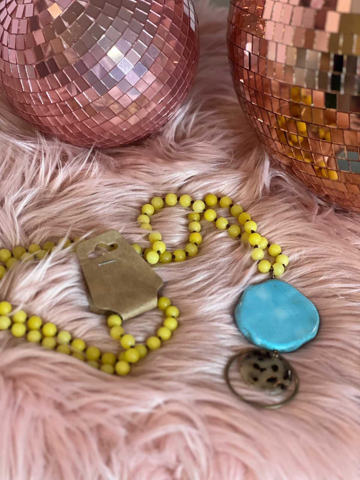 Mustard Turquoise Pendant Necklace