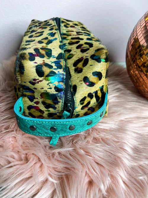 Cheeky's Rainbow Cowhide Makeup Bag