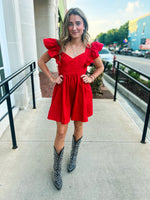 Ruffle Sleeve Mini Dress