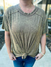 Washed Short Sleeve Top