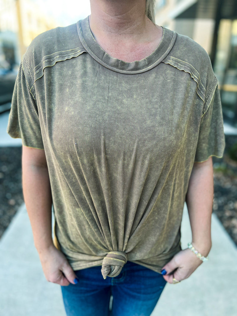 Washed Short Sleeve Top