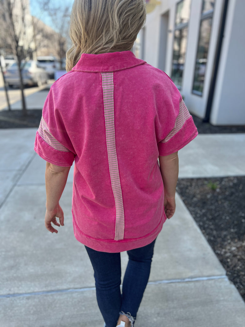 Pink French Terry Umgee Top