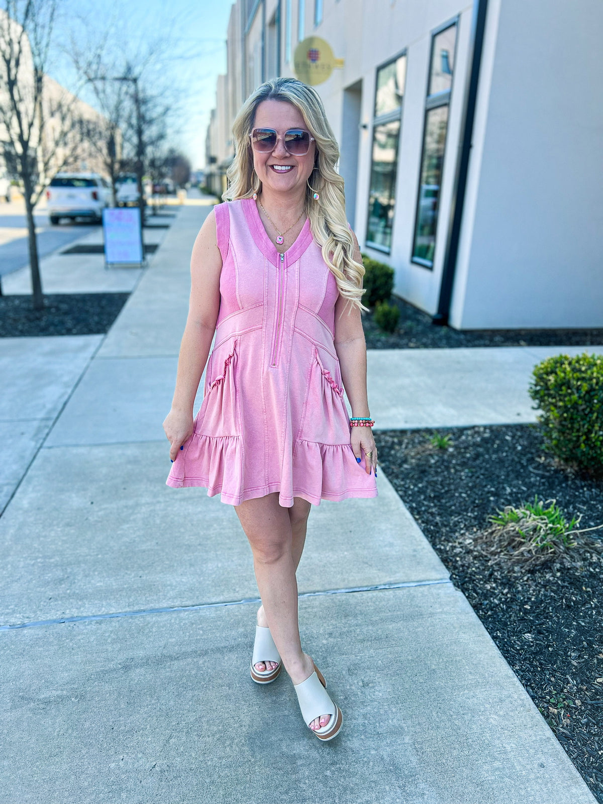 Mauve Ruffle Umgee Dress