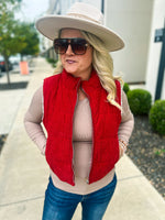 Red Sherpa Vest