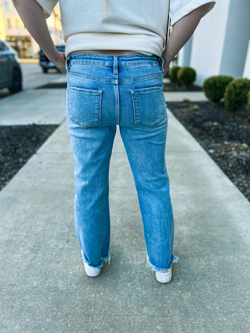 Risen Mid Rise Crop Jeans