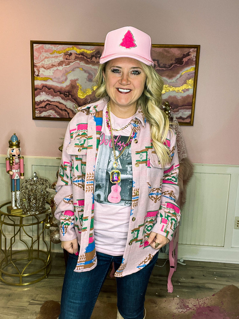 Pink Aztec Shacket