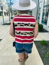 Red Leopard Sweater Vest