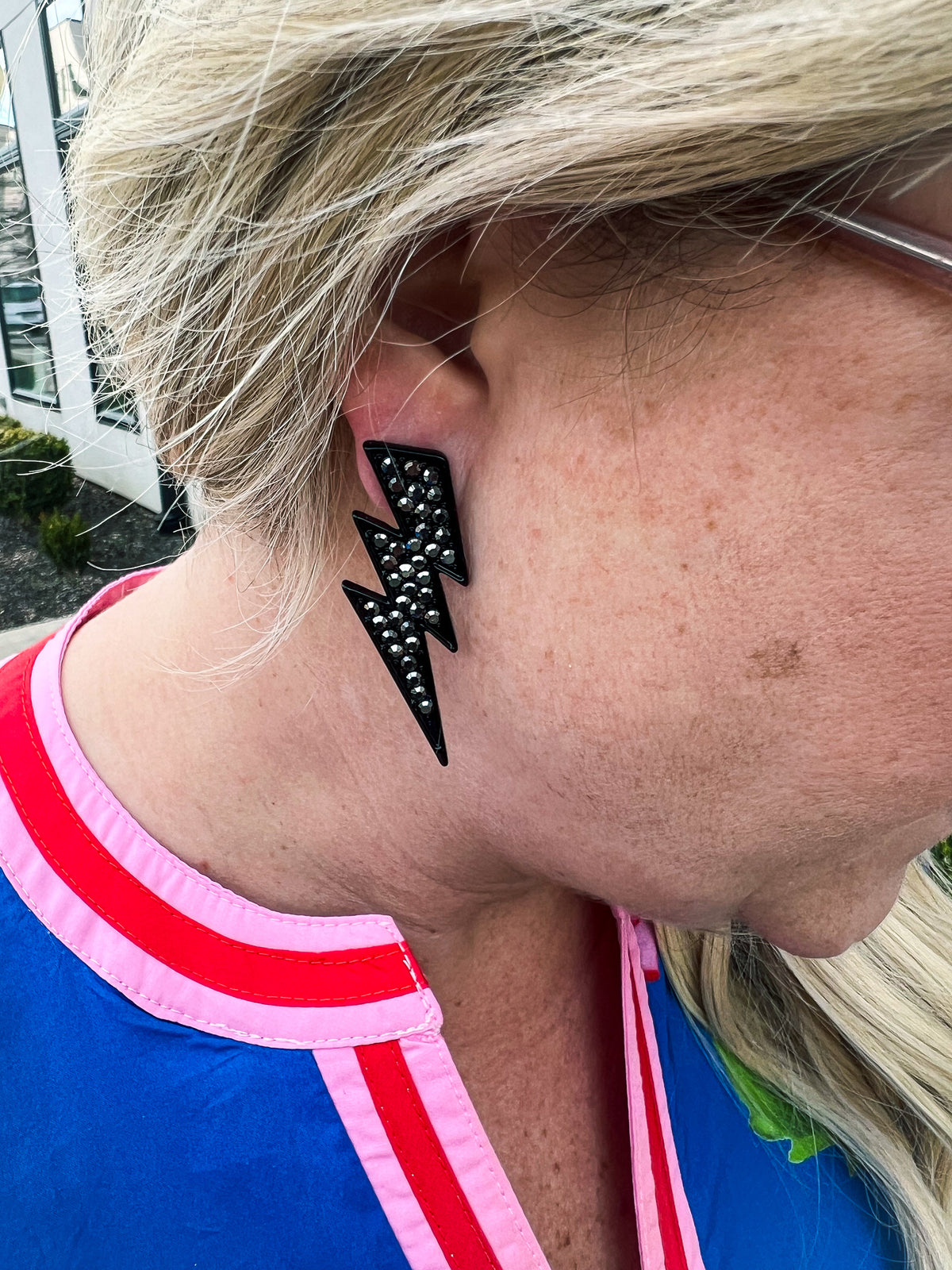 Lightening Bolt Stud Earrings