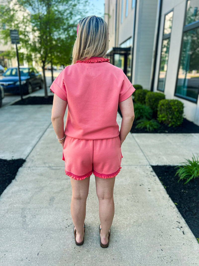Orange Striped Shorts-Umgee