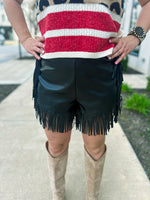 Black Fringe Shorts-Mainstrip