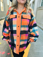 Orange Checkered Shacket