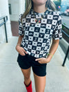Black Cowboy Mesh Top