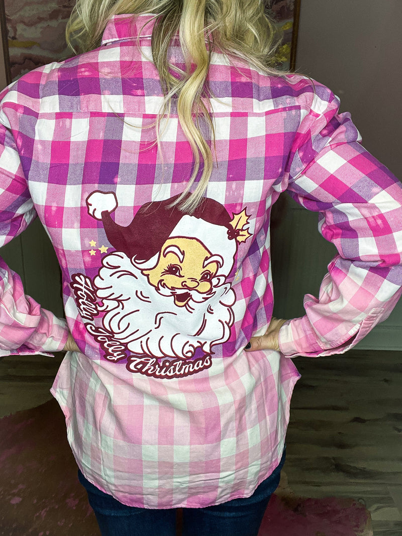 Pink Santa Plaid