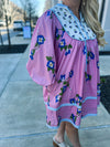 Pink Navy Floral Entro Dress