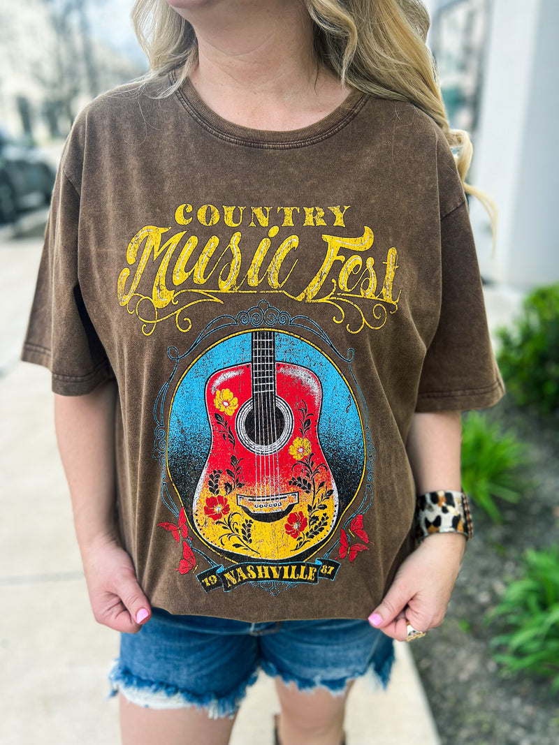Country Music Mineral Wash Tee