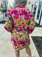 Floral Sleeve Mini Dress-Entro