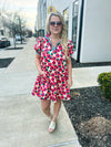 Multicolored Band Floral Entro Dress