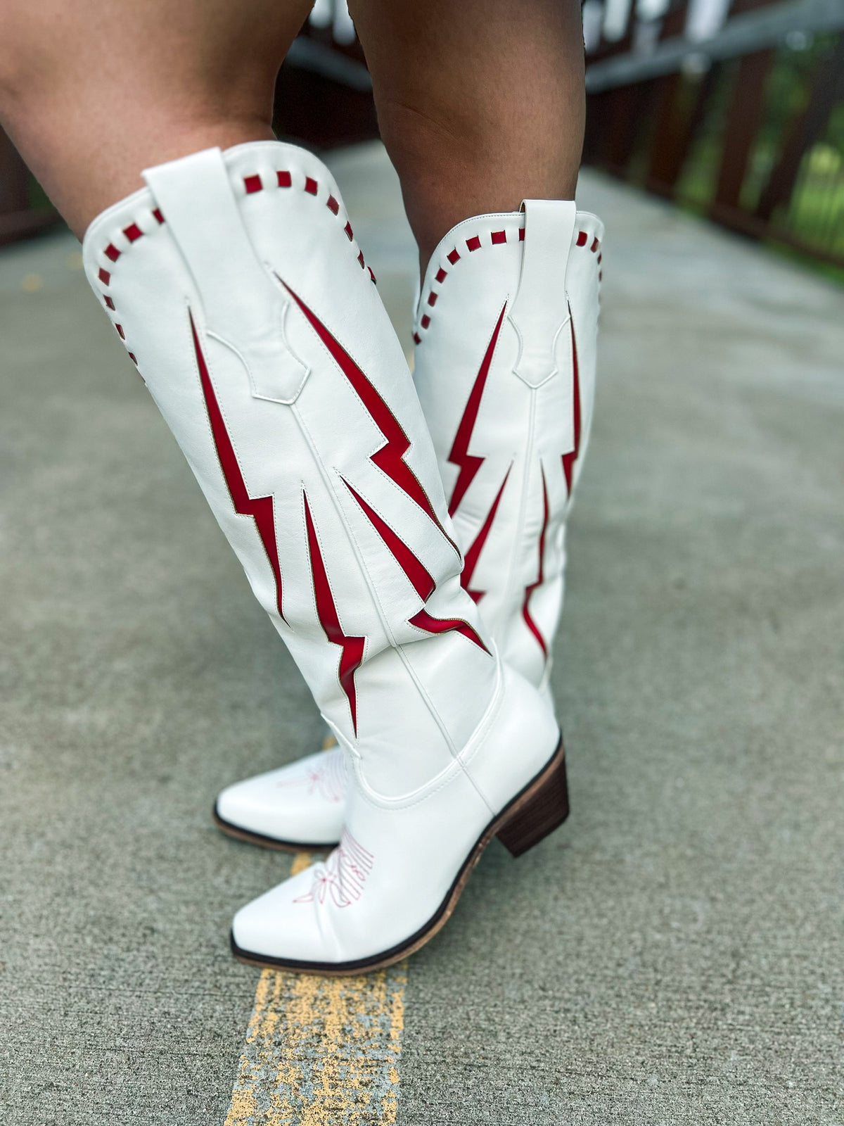 Red Lightening Bolt Boots
