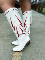 Red Lightening Bolt Boots