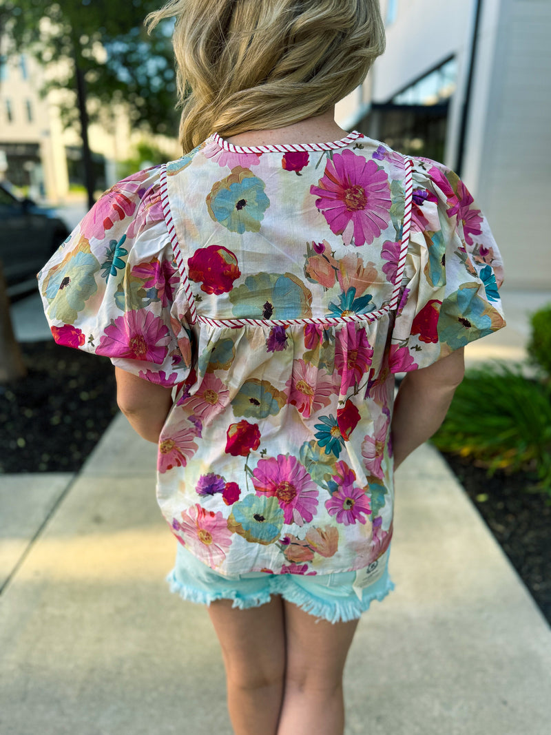 Spring Floral Entro Top
