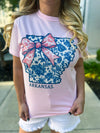 Pink Arkansas Bow Tee