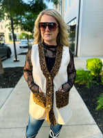 Bibi Oatmeal Leopard Vest