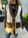 Bibi Oatmeal Leopard Vest