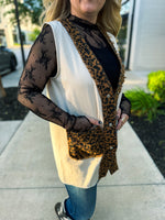 Bibi Oatmeal Leopard Vest