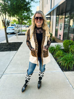Bibi Oatmeal Leopard Vest