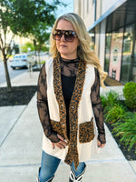 Bibi Oatmeal Leopard Vest