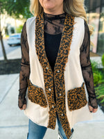 Bibi Oatmeal Leopard Vest