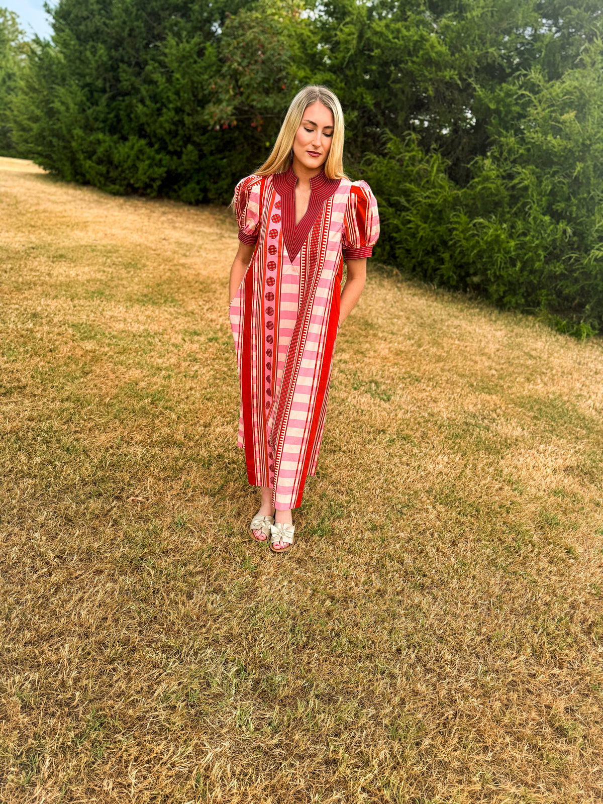 Brown & Pink Entro Maxi Dress