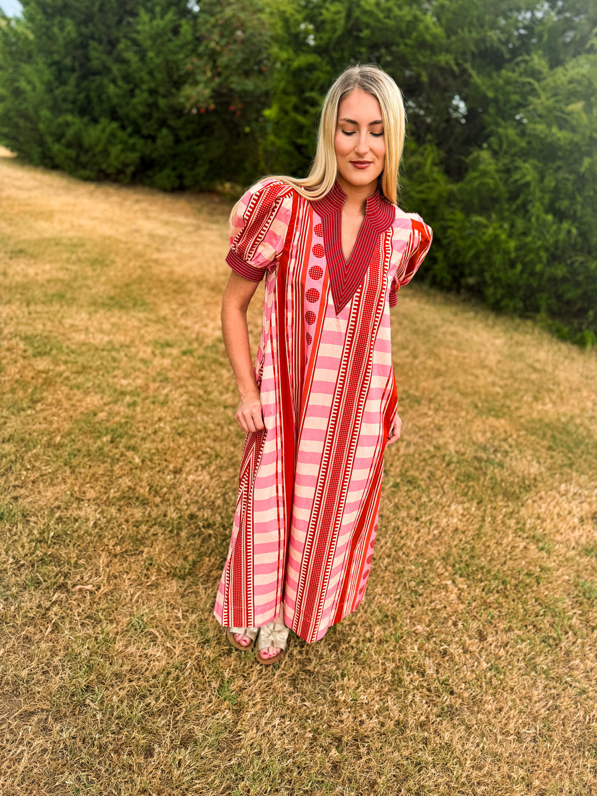 Brown & Pink Entro Maxi Dress