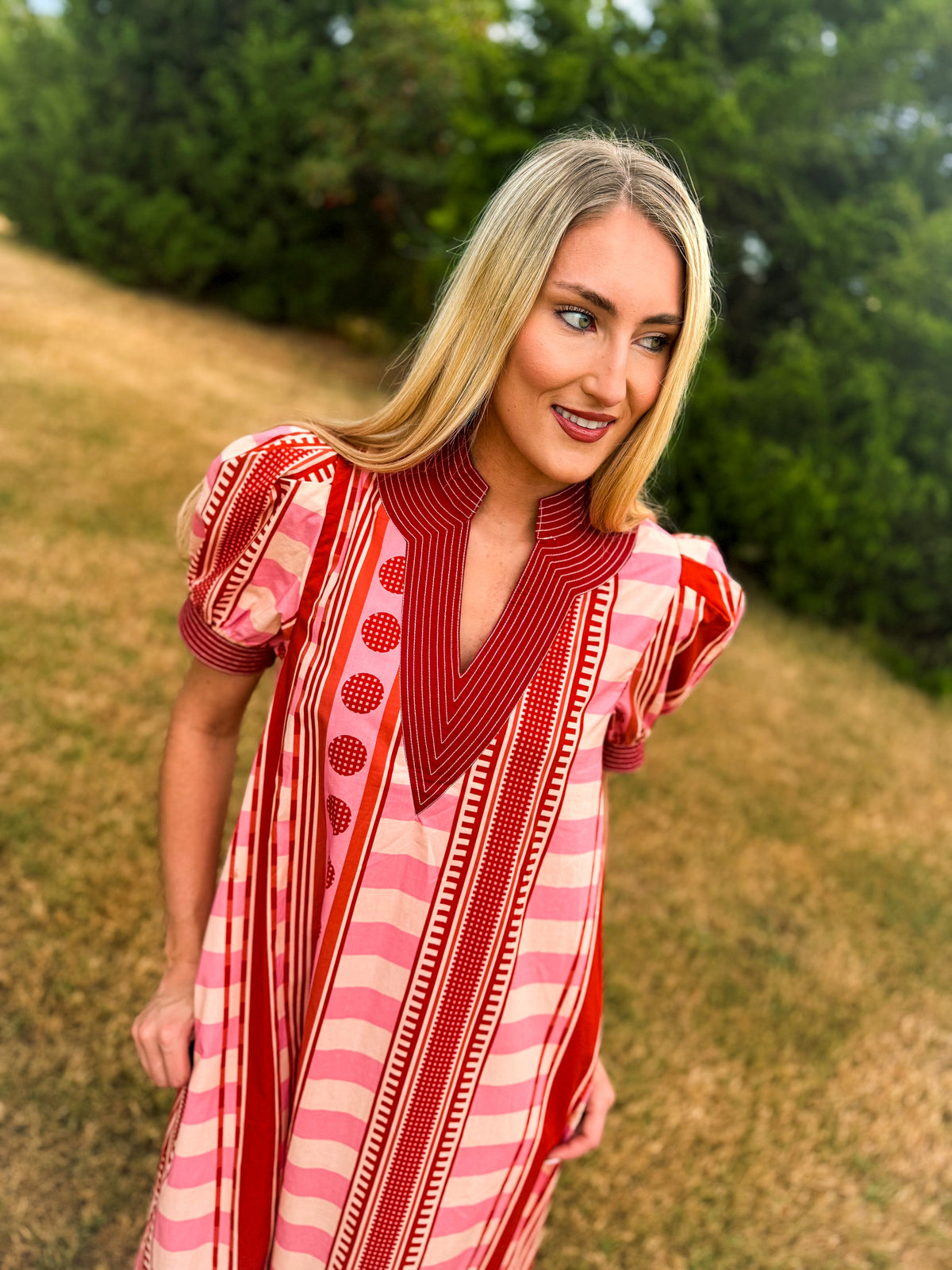 Brown & Pink Entro Maxi Dress