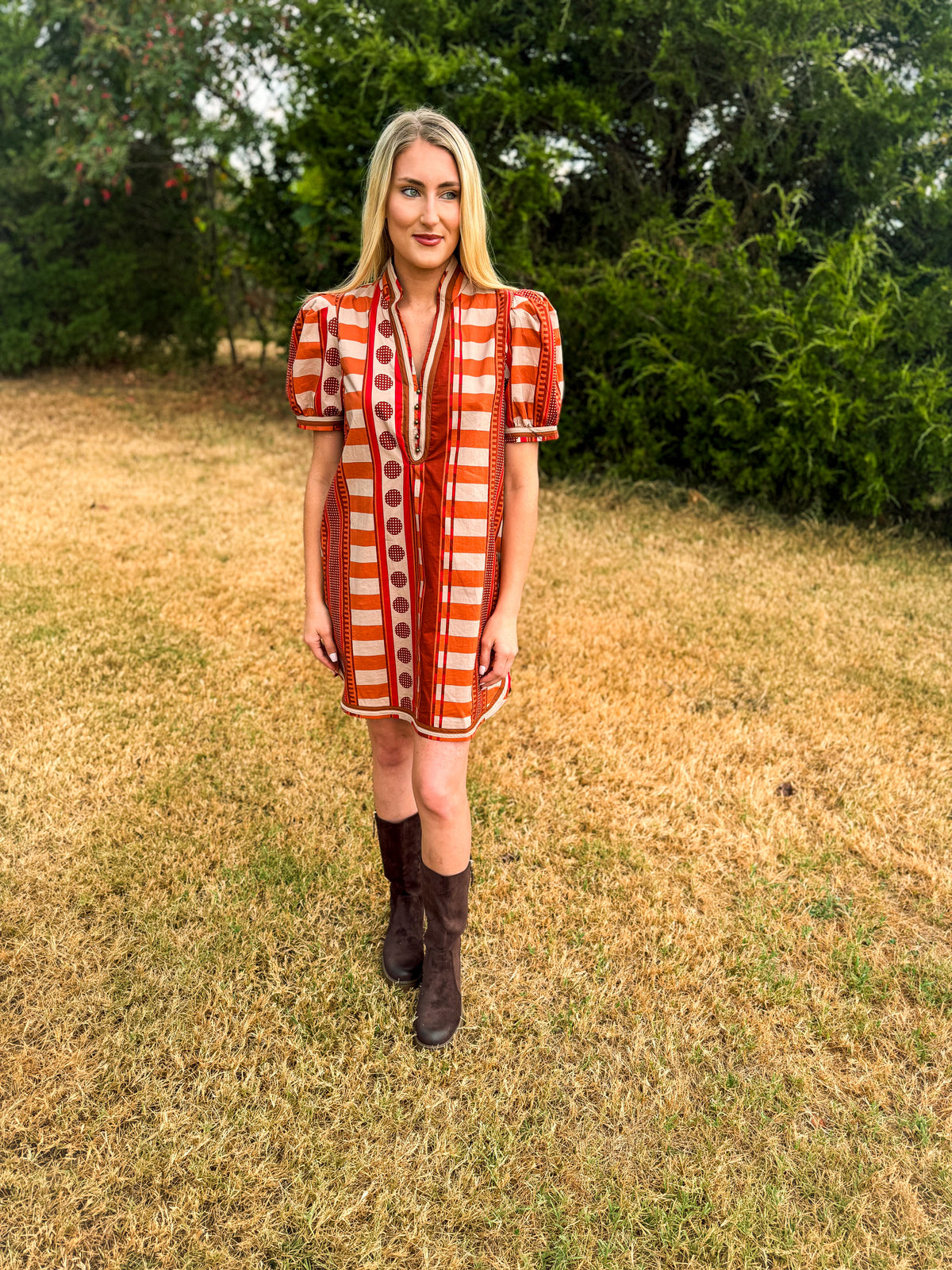 Rust Plaid Entro Dress