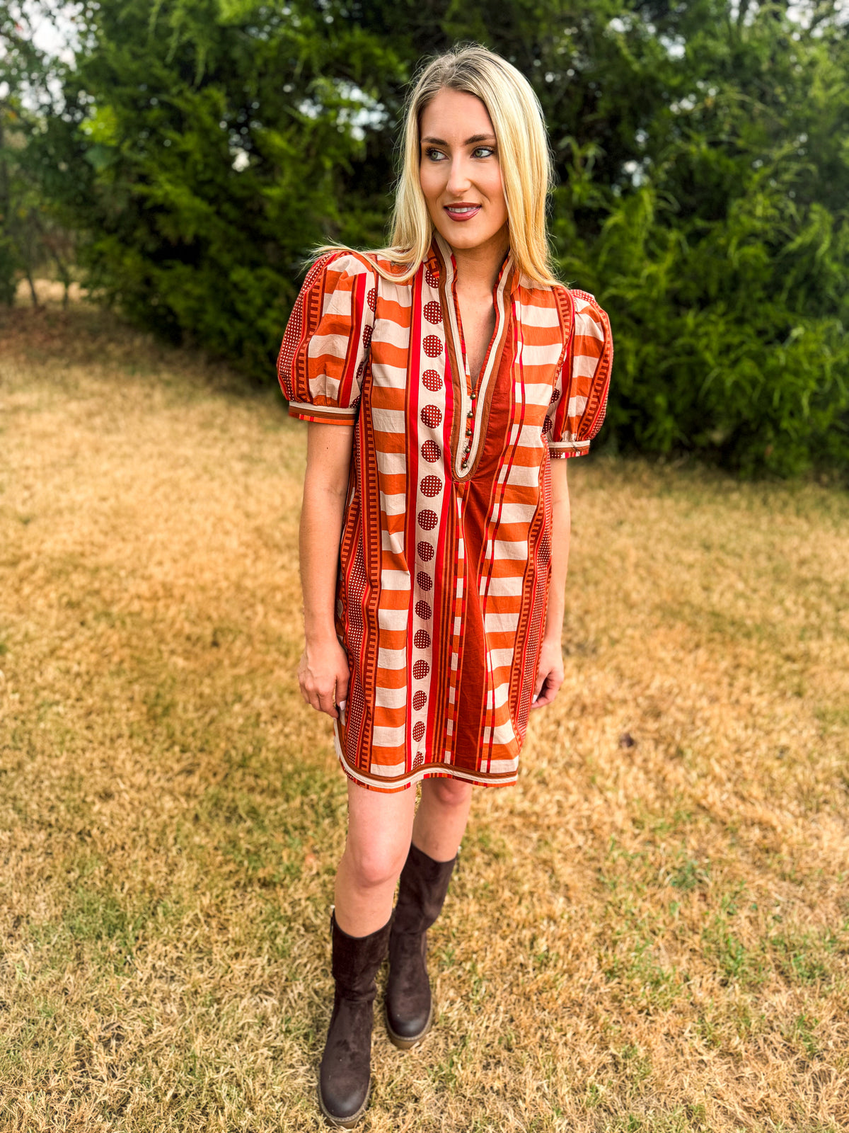 Rust Plaid Entro Dress