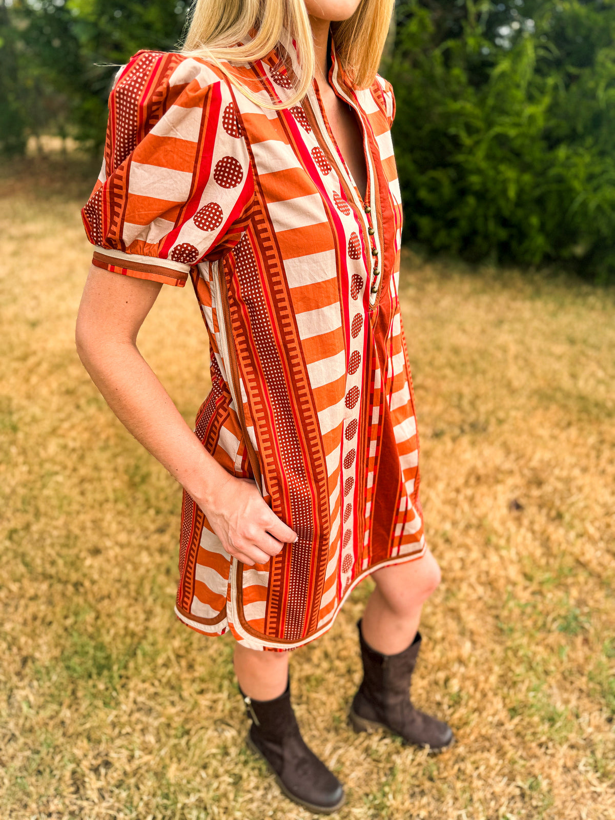Rust Plaid Entro Dress