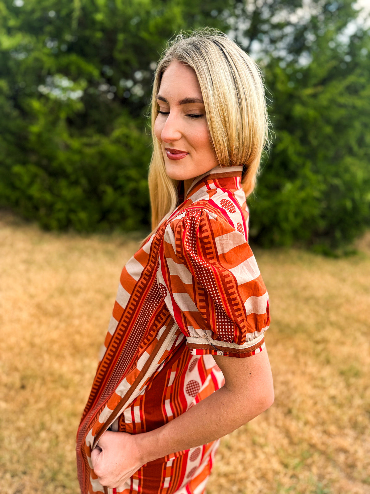 Rust Plaid Entro Dress