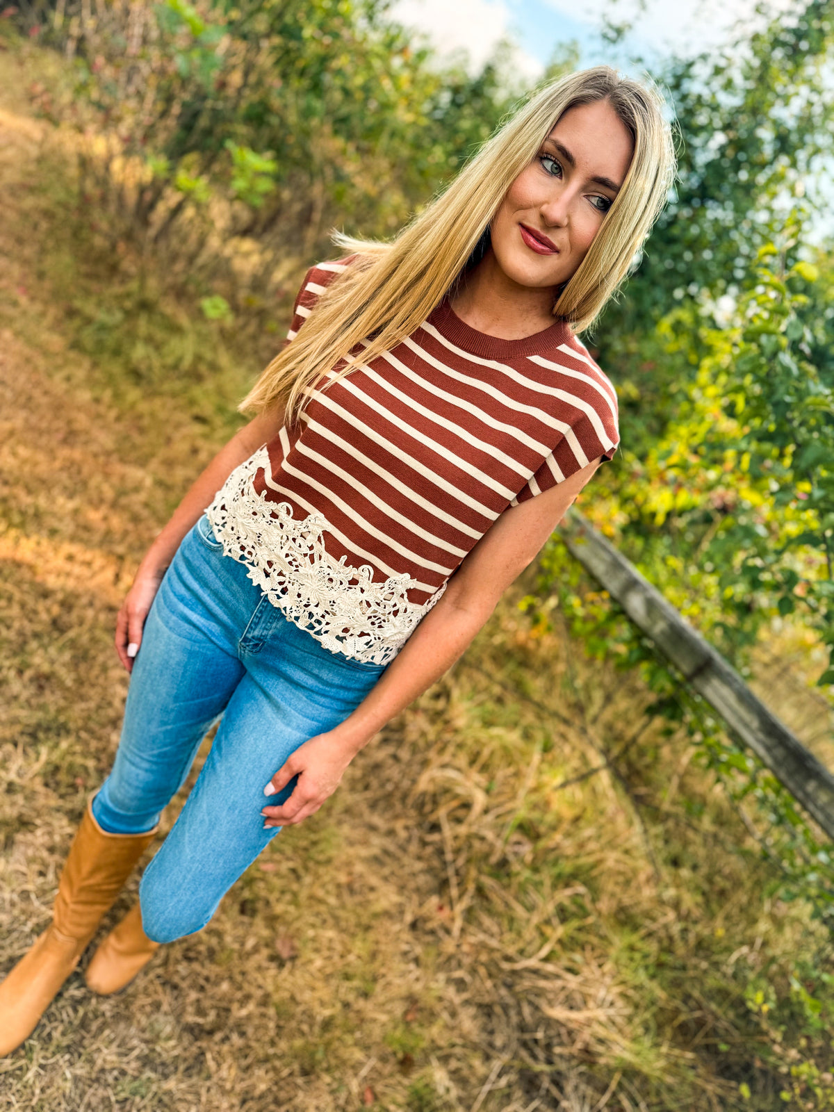 Brown Striped Entro Sweater