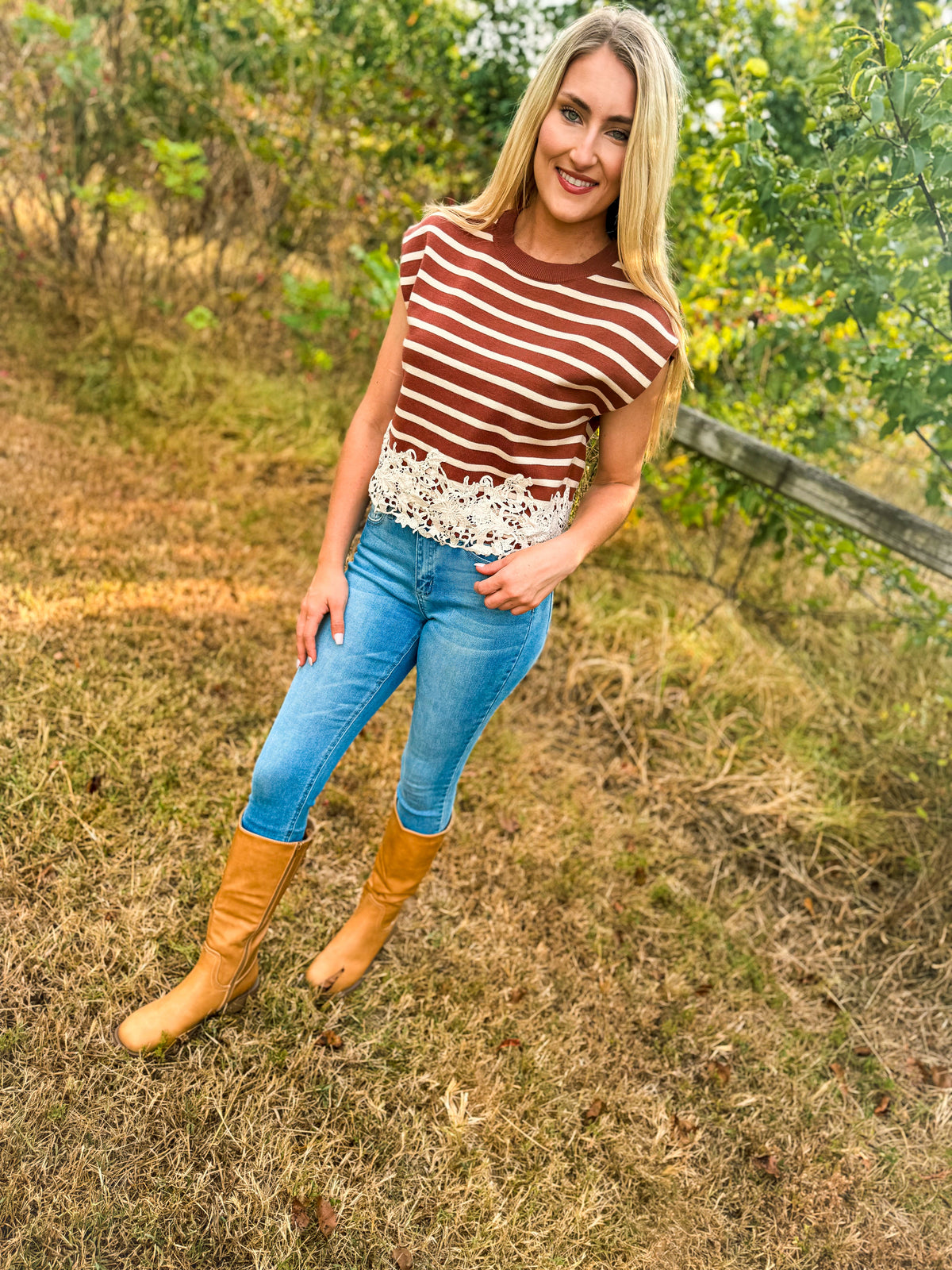 Brown Striped Entro Sweater