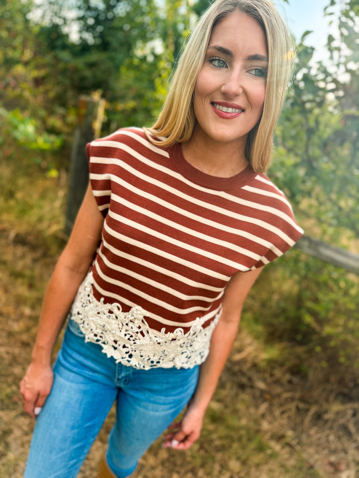 Brown Striped Entro Sweater