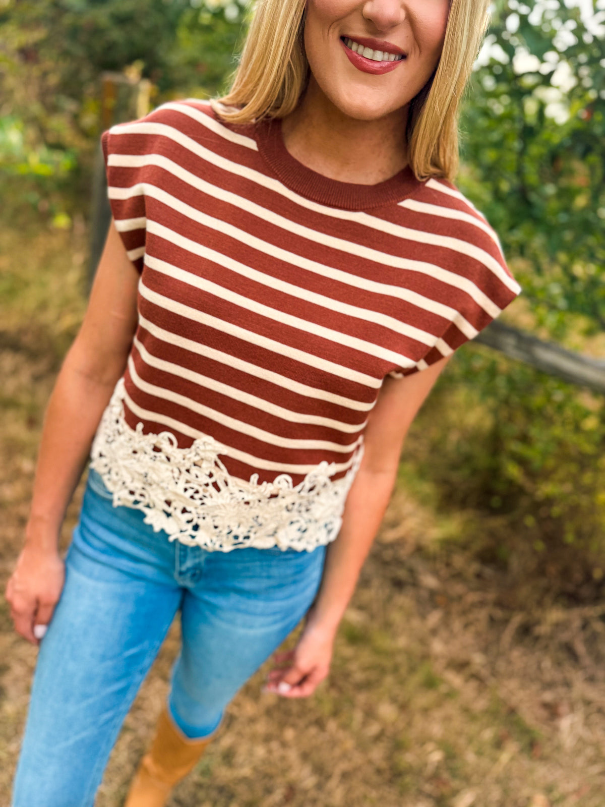Brown Striped Entro Sweater