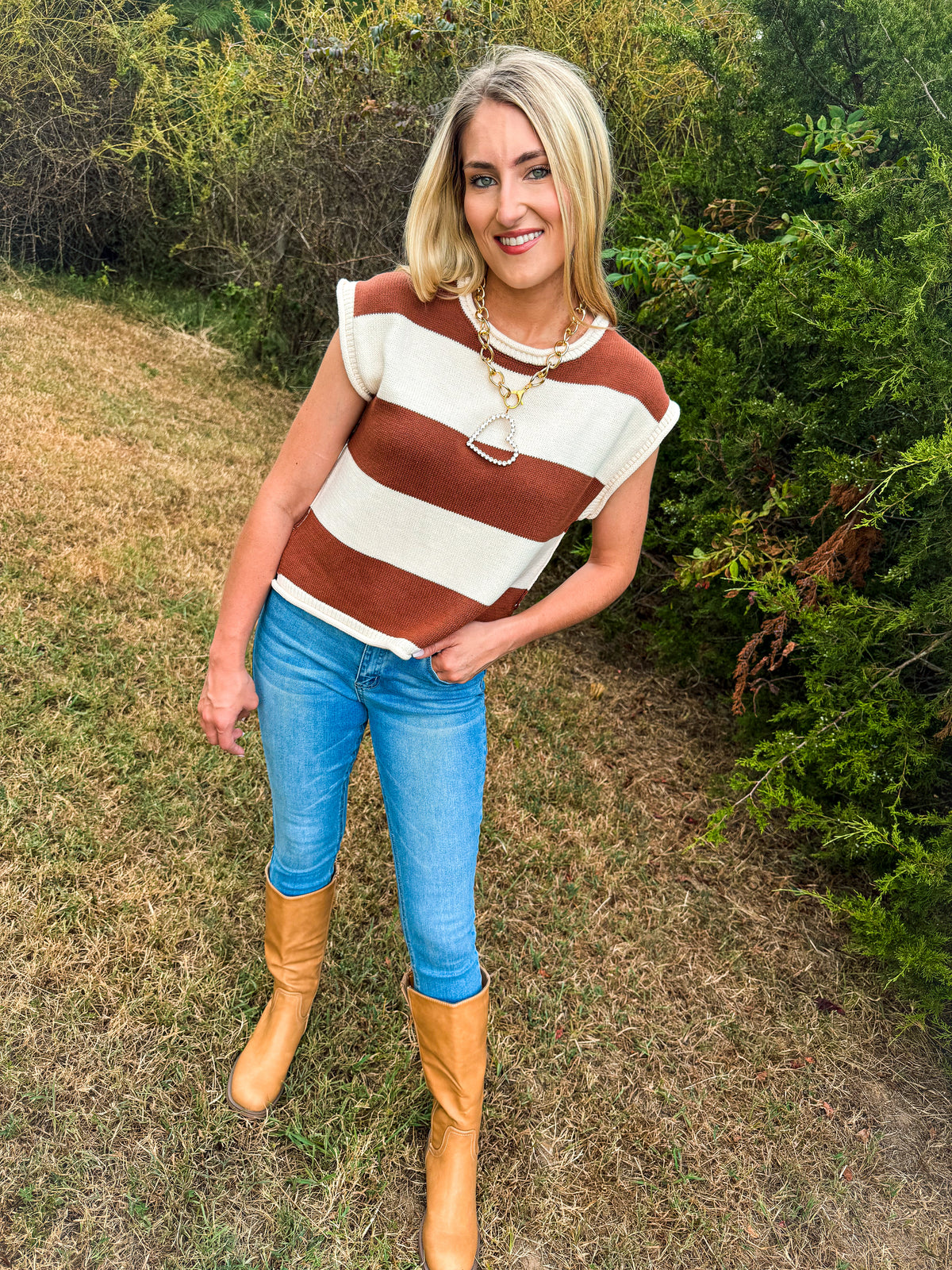 Mocha Striped Entro Sweater