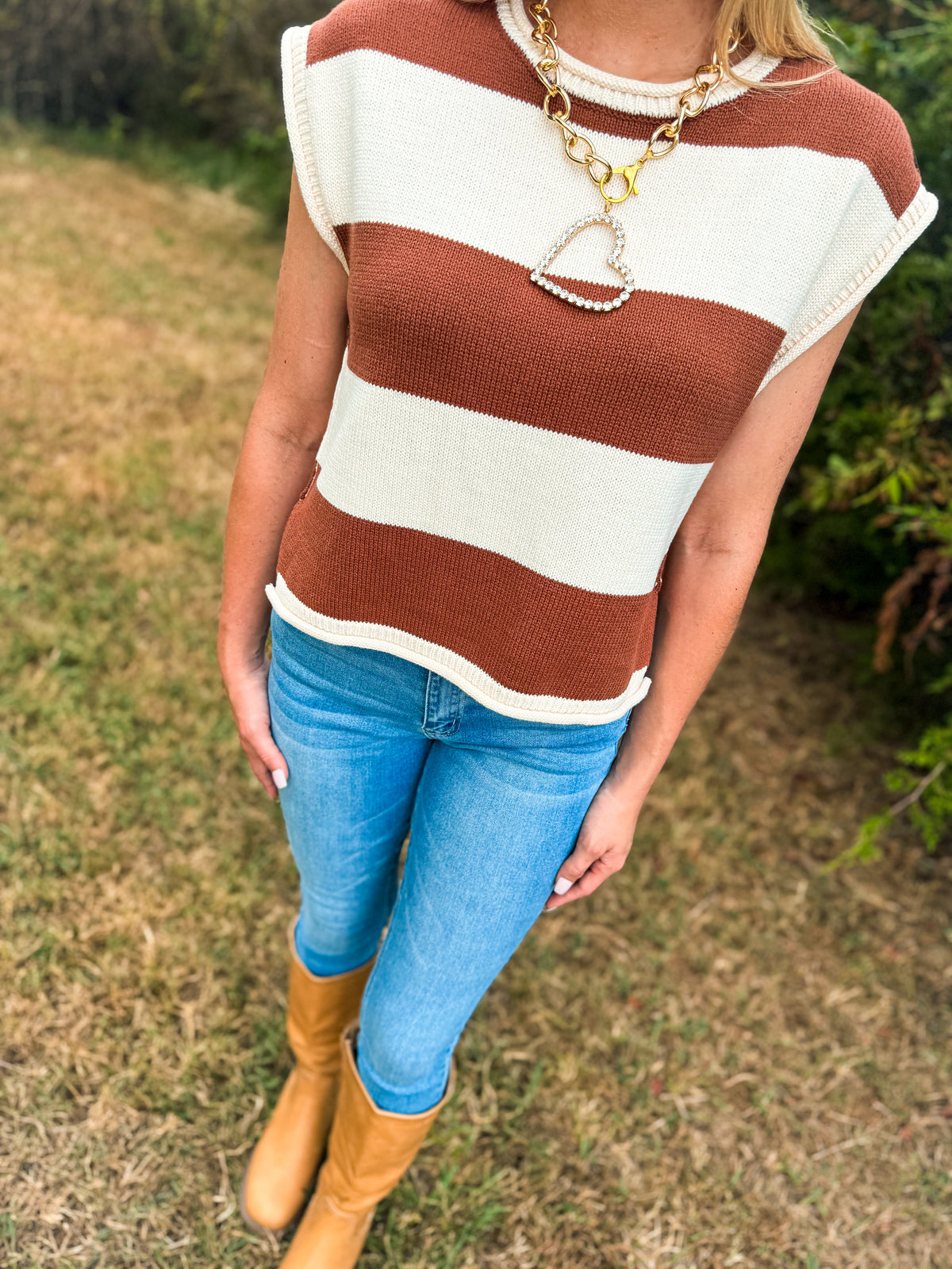 Mocha Striped Entro Sweater