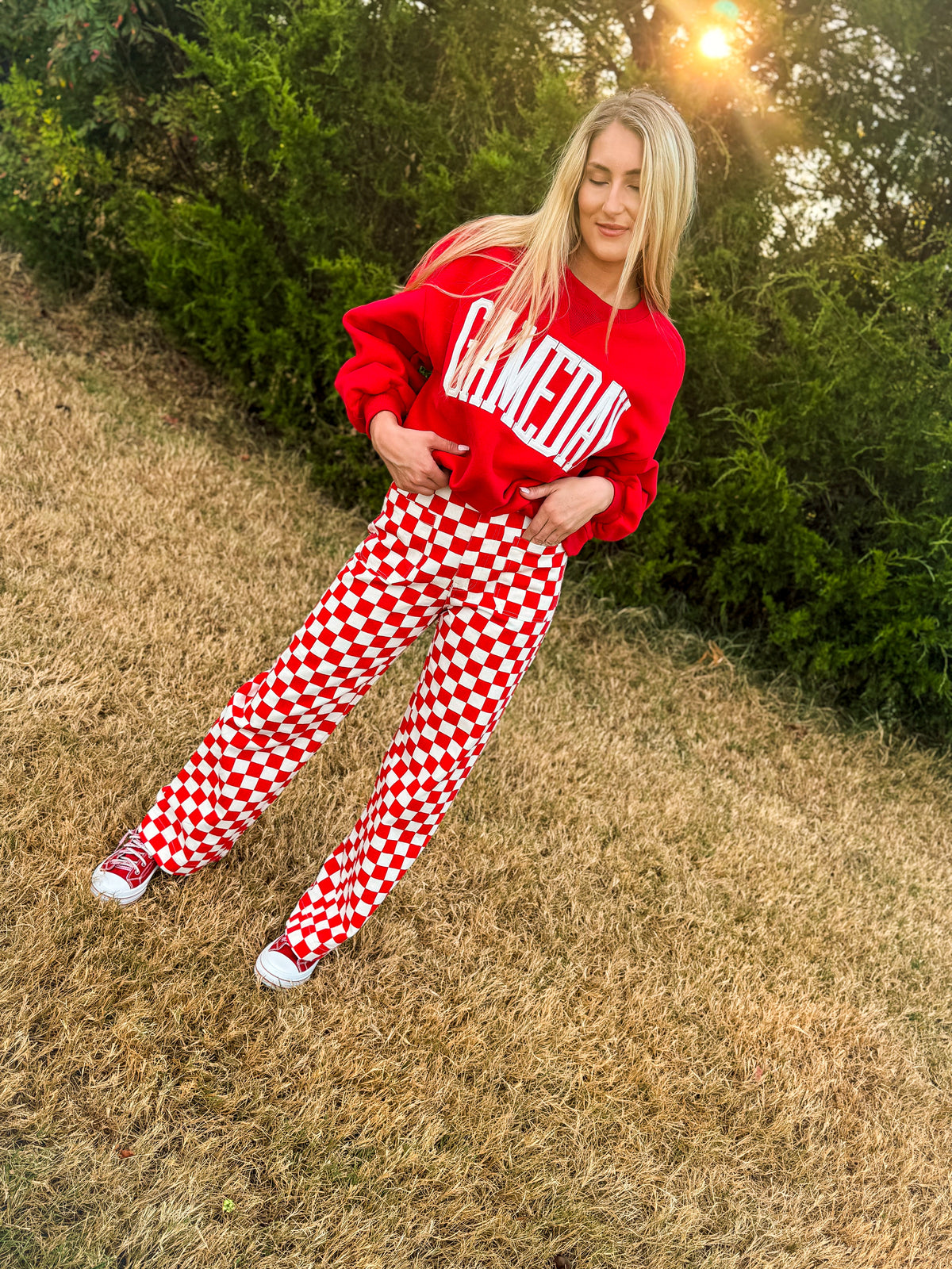 Red & White Checkered Pants
